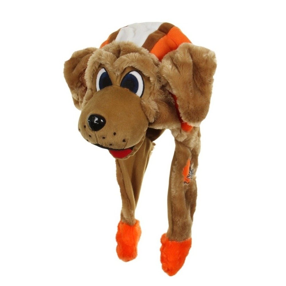 Forever Collectibles Cleveland Browns Mascot Plush Hat Brown Orange NFL Football